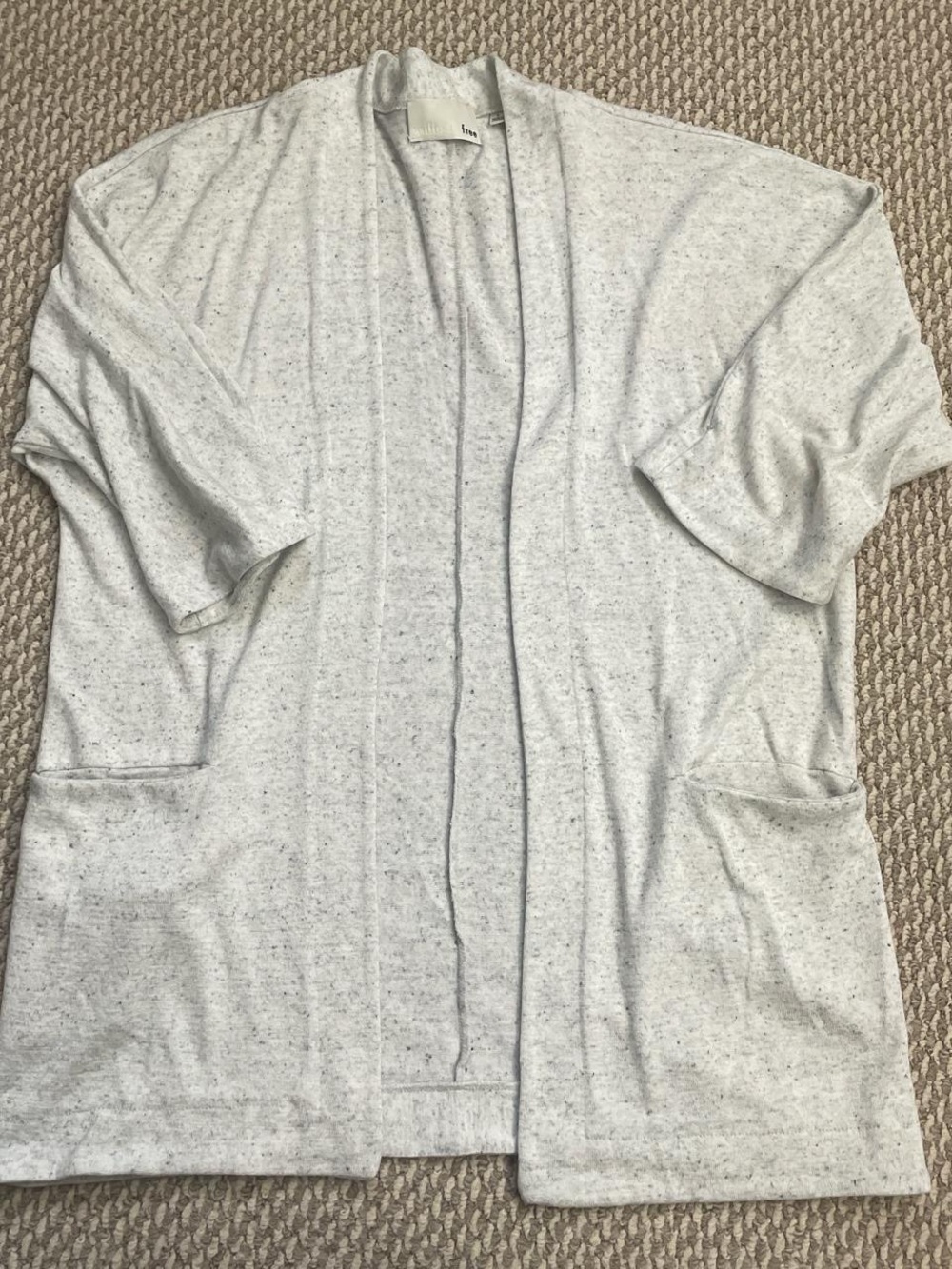 Wilfred Speckled Light Gray Open Cardigan